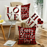 Rovga Home Dekorativni jastuci pokrivaju crveno slovo s kariranim serijama Valentinovo jastuk za tisak kauča jastuk