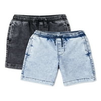 Wonder Nation Boys Pull-On Jean Shorts, 2-Pack, veličine 4- & Husky