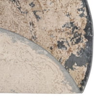Jedinstveni tepih od kremasto smeđe boje s okruglim obrubom od 8 inča tradicionalno Savršeno za blagovaonicu hodnika