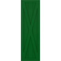 Ekena Millwork 12 W 29 H TRUE FIT PVC Single X-Board Farmhouse Fiksna nosača, Viridian Green