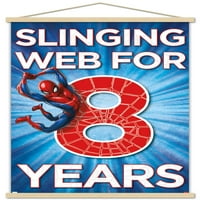 Zidni plakat Spider-Man - Sretan 8. rođendan u drvenom magnetskom okviru, 22.37534
