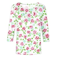 Bluze za žene, ženske ljetne Ležerne majice s okruglim vratom s rukavima Na krilima, bluze s cvjetnim printom,