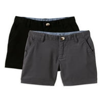 Wonder Nation Boys Flat Front Shorts, 2-Pack, veličine 4- & Husky