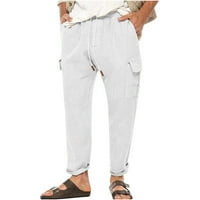Muške hlače opuštene pamučne hlače od cigareta s crtežnim hlačama Sportske hlače Sportske hlače Čvrsta boja Elastična