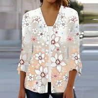 Kardigan za žene ljetne modne košulje na kopčanje s cvjetnim printom elegantne casual bluze Plus size jakne