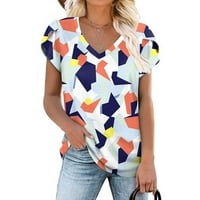 Ženske majice Rasprodaja ispod $ Ženska majica s kratkim rukavima u obliku slova U u obliku slova u, opuštene
