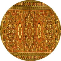 Tradicionalne perzijske prostirke žute boje koje se mogu prati u perilici, okrugle, promjera 7 inča