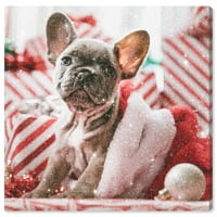 Wynwood Studio platno štene Božićni jutarnji odmor i sezonski praznici zidno umjetničko platno tisak bijeli 30x30