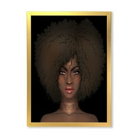 Designart 'Portret Afro American Woman III' Moderni uokvireni umjetnički tisak