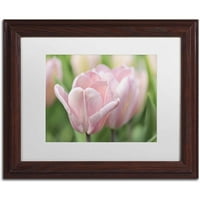 Zaštitni znak likovna umjetnost 'Pink tulip baronesse' platno umjetnost Cora Niele, bijela mat, drveni okvir