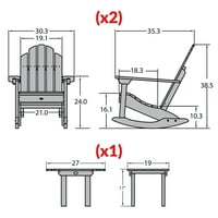 Klasične stolice za ljuljanje u stilu s klasičnim pomoćnim stolom u stilu