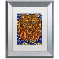 Zaštitni znak likovna umjetnost Bailey medvjed živ platno umjetnost Kathy G. Ahrens, bijela mat, srebrni okvir