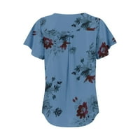 Ženske bluze s kratkim rukavima S cvjetnim printom, ležerna Ženska majica za odmor