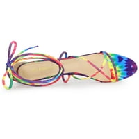 Jedinstvene ponude ženske čipke up kravate boje Strappy mačja potpetica za odmor sandale