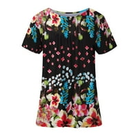 Bluze za žene, elegantne Ležerne košulje za proljeće-ljeto s printom, majica kratkih rukava s okruglim vratom,