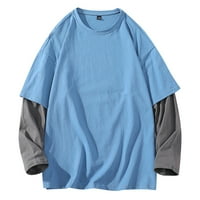 Muške košulje Muška moda ležerna obična majica s okruglim vratom s dva pulovera od vrha do dna