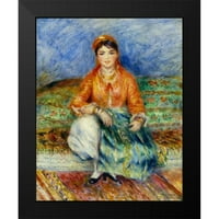Renoir, Pierre-Auguste Crna uokvirena suvremena muzejska umjetnička gravura pod nazivom Alžirska djevojka