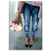 Wynwood Studio cvjetni i botanički zidni umjetnički platno ispisuje cvjetni cvjetovi - ružičasta, plava