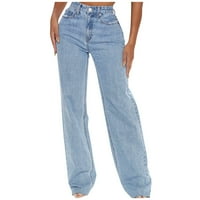 FvWitlyh Flare traperice ženske široke noge Bagggy Jeans 90S dečke klizačke traperice visokog struka srušene traper