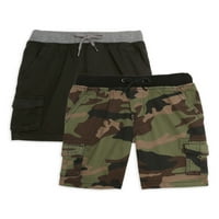 Wonder Nation Boys Cargo Jogger Shorts, 2-pack, veličine 4- & Husky