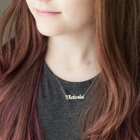 Prilagođena ogrlica s imenom personalizirana, 14k pozlaćena personalizirana ogrlica s imenom graciozna pločica