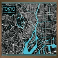 Plakat na zidu s kartom Tokija, 22.375 34