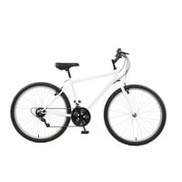 Tvrdi brdski bicikl, na kotačima, na okviru, muški bicikl, bijeli