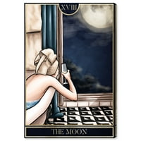 Wynwood Studio Astronomy and Space Wall Art Canvas Ispis 'Mjesec Mjeseca' Mjesec - smeđa, plava