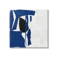 Stupell Industries Moderni plavi izrez oblikuje grafičku umjetničku galeriju zamotana platna za tisak zidne umjetnosti,