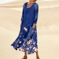 HHEI_K Flashdress za žene proljetni boho casual modni modni rukavac za odmor velike veličine