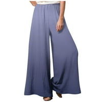 Široke hlače pune duljine za žene, rastezljive casual hlače s prazninom