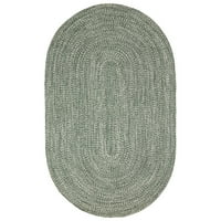 Izvrsna pletena ovalna prostirka za unutarnju i vanjsku upotrebu, 4' 6', Bijela;
