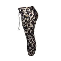 Uske ženske hlače s visokim strukom, teretne hlače za slobodno vrijeme, ženske svečane haremske hlače s leopard