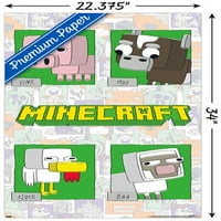 Minecraft-jednostavan zidni poster sa životinjskim stripovima, 22.375 34