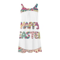Uskrsna ljetna Ženska haljina bez rukava s uzorkom zečjeg jajeta, boho prsluk, ležerna ljuljačka sarafan, ljetne