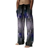 Muške hlače s digitalnim 6-inčnim printom s remenom za vezanje, Casual hlače, hlače