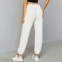 & Modne casual ženske jednobojne hlače visokog struka koje zadržavaju toplinu duge hlače pune duljine tajice