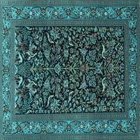 Tradicionalni tepisi u perzijskoj svijetloplavoj boji, kvadrat 6 stopa