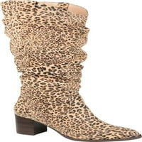 Ženska kolekcija, čizme za gležnjeve sa širokim vrhovima i koljenima u leopard antilopu u stilu do koljena