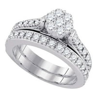 14-karatni Set vjenčanih prstenova od bijelog zlata s okruglim dijamantom