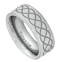 Vjenčani prsten od poliranog titana s laserskim graviranjem za muškarce ili žene