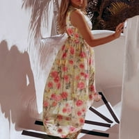 Haljina za bankete i plaže u boemskom stilu, ležerna, s izrezom u obliku struka u obliku struka, Ženska ljetna