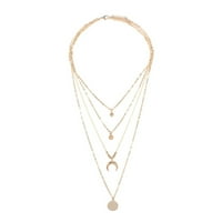 Ogrlice za žene tinejdžerice Valentinovo višeslojna Mjesečeva ogrlica ženski lanac privjesci višeslojna ogrlica