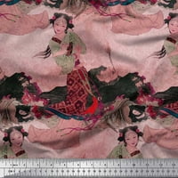 Pamučna tkanina od vela u boji s cvjetnim printom za djevojčice širine dvorišta