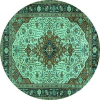 Tradicionalni tepisi u tirkizno plavoj boji, 3' Okrugli
