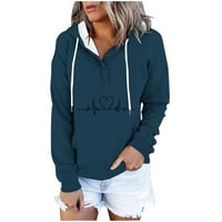 Jesenska rasprodaja na rasprodaji ženske Ležerne majice s printom, puloveri Na kopčanje, ležerni vrhovi s kapuljačom