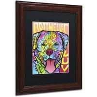 Zaštitni znak likovna umjetnost 'Rottweiler Luv' platno umjetnost Deana Russoa, crna mat, drveni okvir