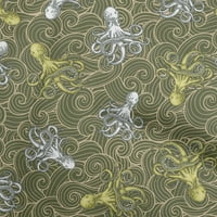 Jednobojna Georgette Tkanina, maslinasto zelena Viskoza, materijal za šivanje u nautičkom stilu, tkanina s otiskom