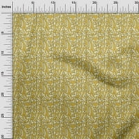Jednobojna pamučna tkanina s tiskanim listovima i cvjetnim blokovima, tkanina za šivanje širine inča