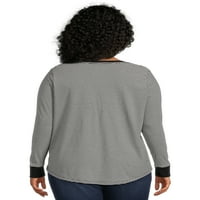Ženska majica veličine & veličine plus dugih rukava s okruglim vratom, 3 pakiranja